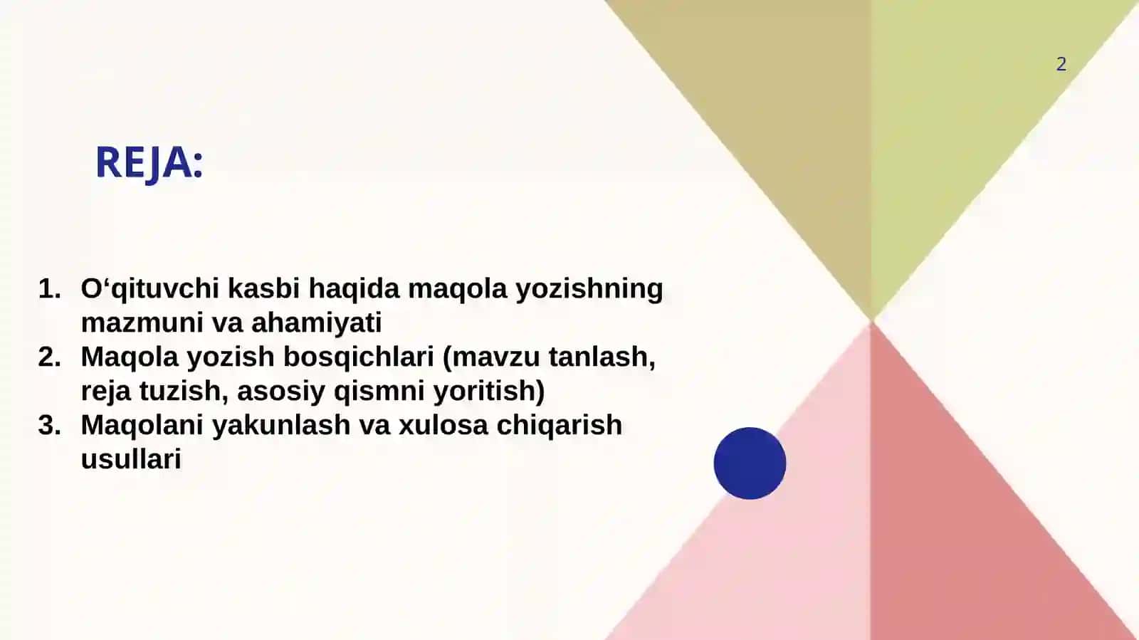 O'qituvchi kasbi mavzusida maqola yozish 2