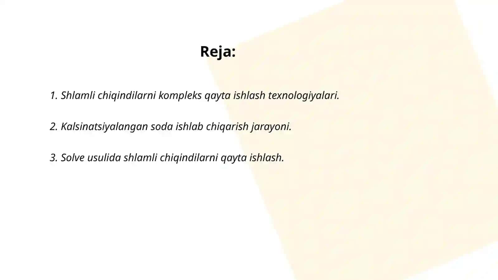 Kimyo sanoati korxonalarining shlamli chiqindilarni kompleks qayta ishlash 2