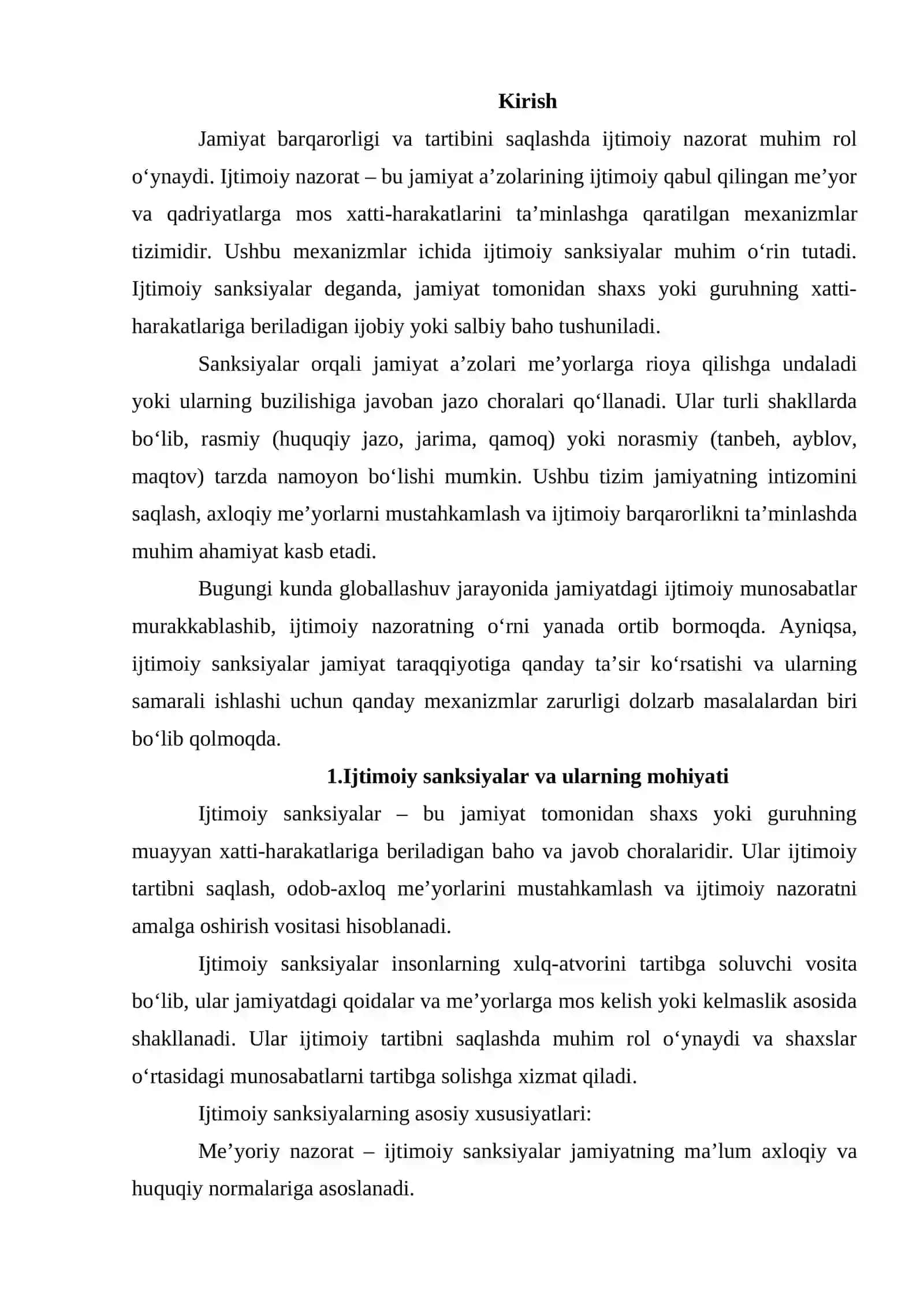Ijtimoiy sanksiyalar ijtimoiy nazorat elementi sifatida 2