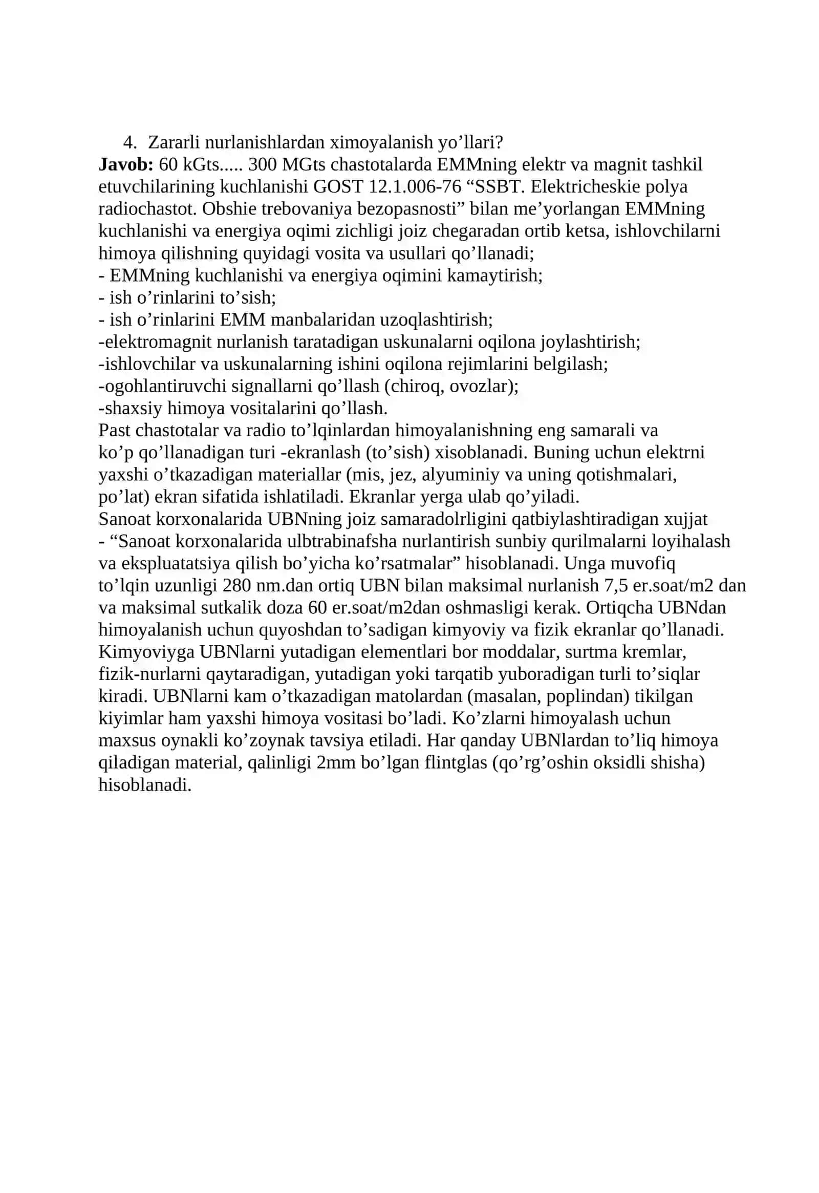 Zararli nurlanishlar ta'siri 2