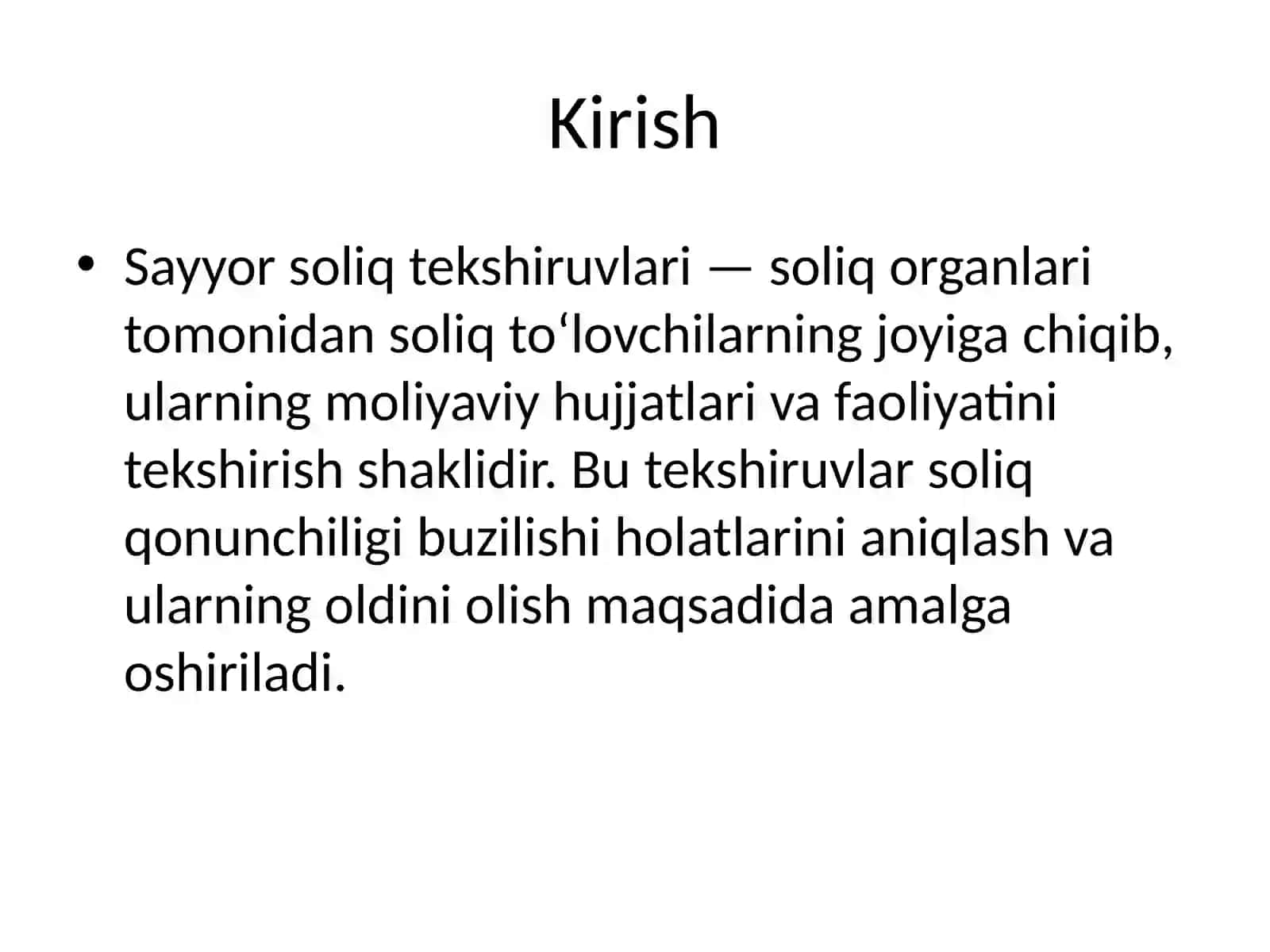 Sayyor soliq tekshiruvlari 2