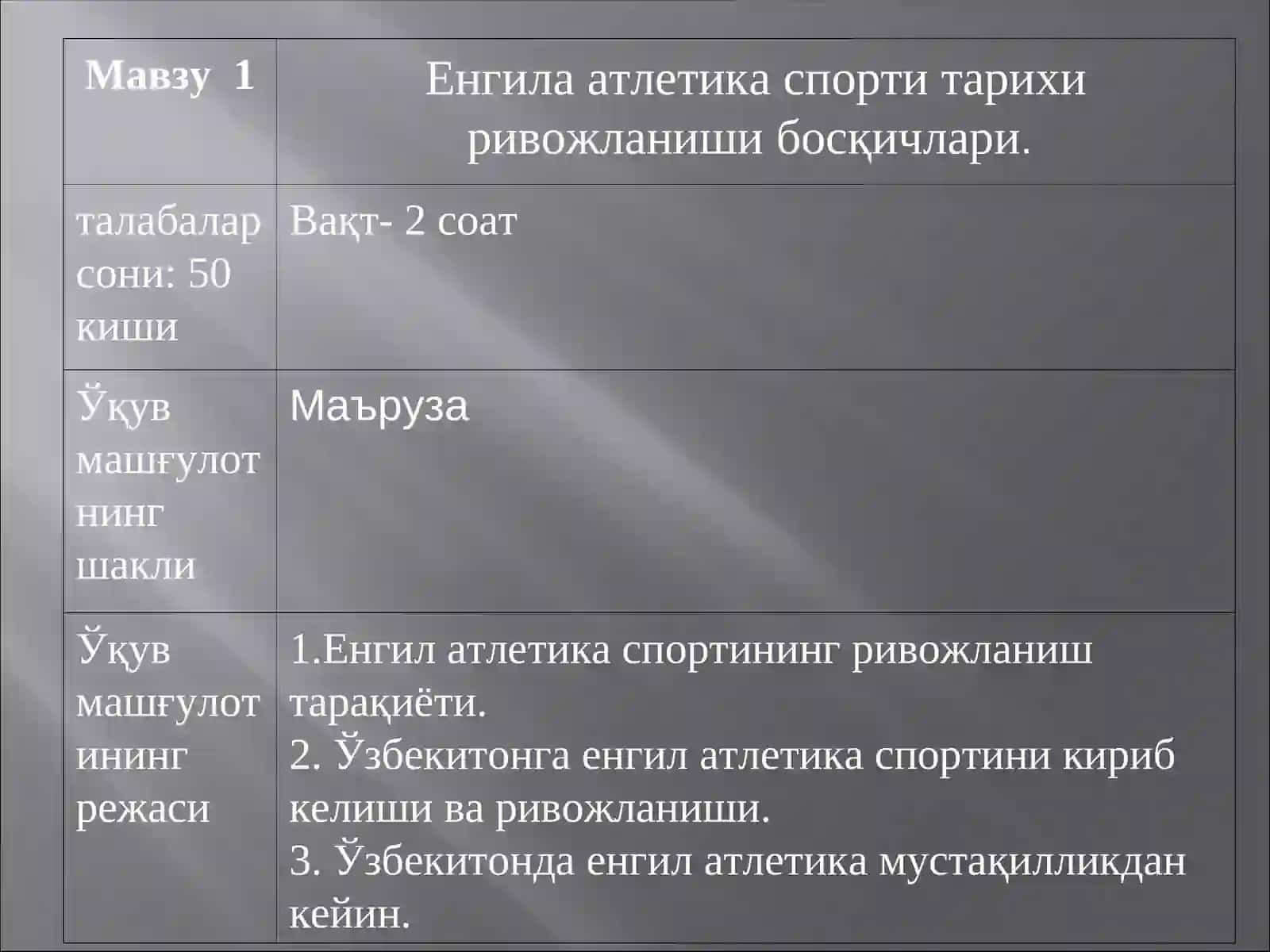 Енгил атлетика ва уни ўқитиш методикаси 2