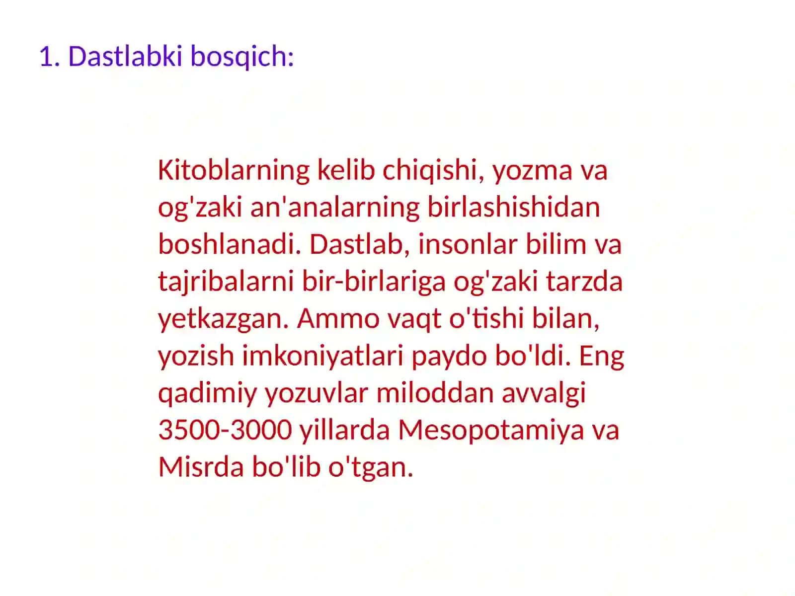 KITOBNING KELIB CHIQISHI VA RIVOJLANISHI 2