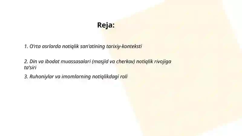 O'rta asrlarda notiqlik san'atining vujudga kelishi va rivojlanishi 2