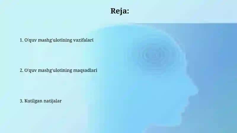 Trening mashg’ulotining maqsad va vazifalari 2