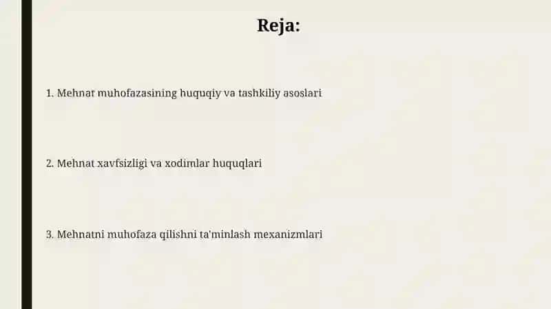 Mehnat muhofazasining huquqiy asoslari 2