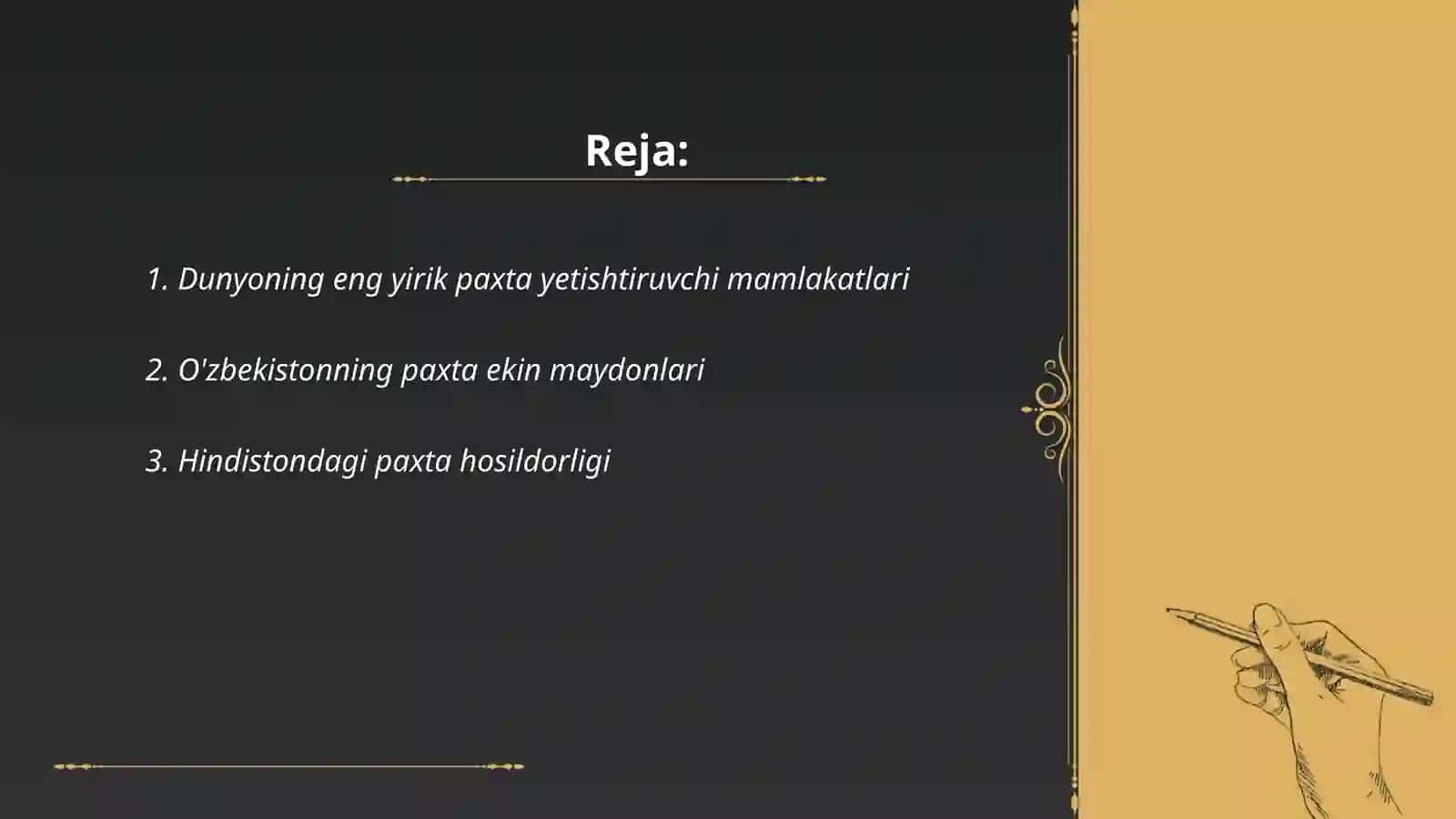 Dunyoning eng yirik paxta yetishtiruvchi mamlakatlari 2