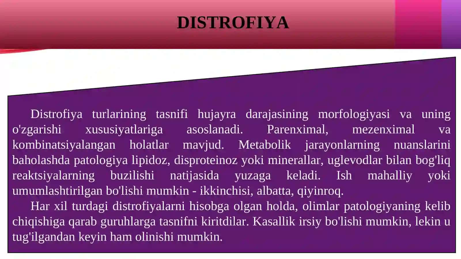 Yog’li infiltratsiya va distrofiya 2