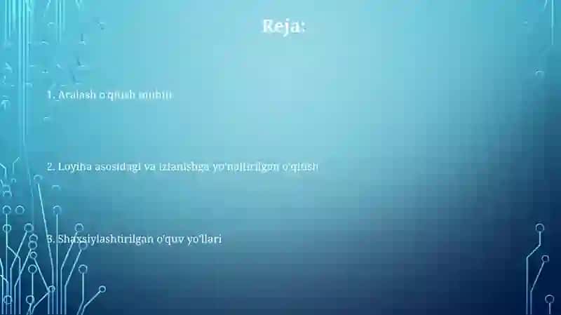 Shaxsiylashtirilgan o'quv yo'llari 2
