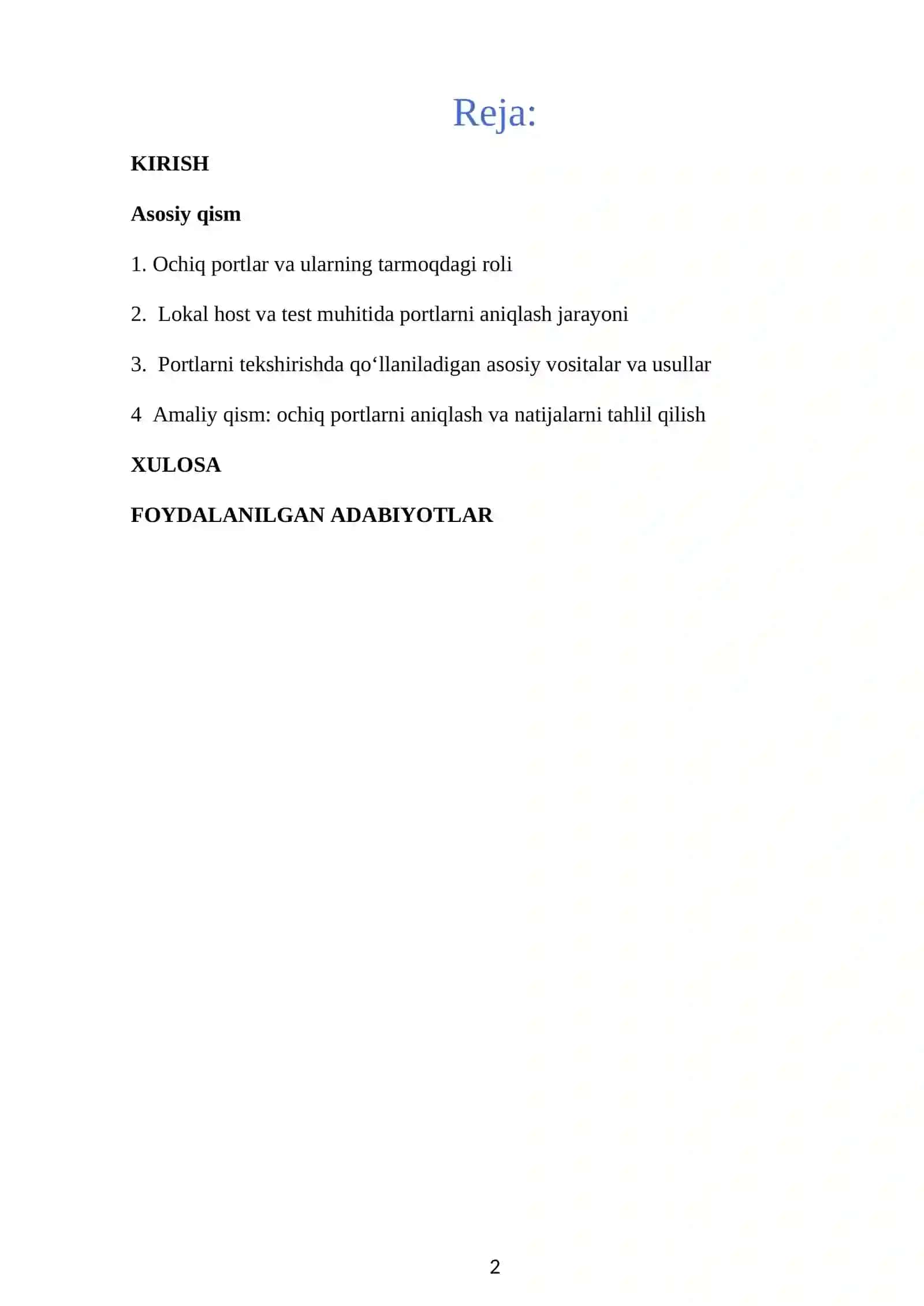 Ochiq portlarni aniqlash 2