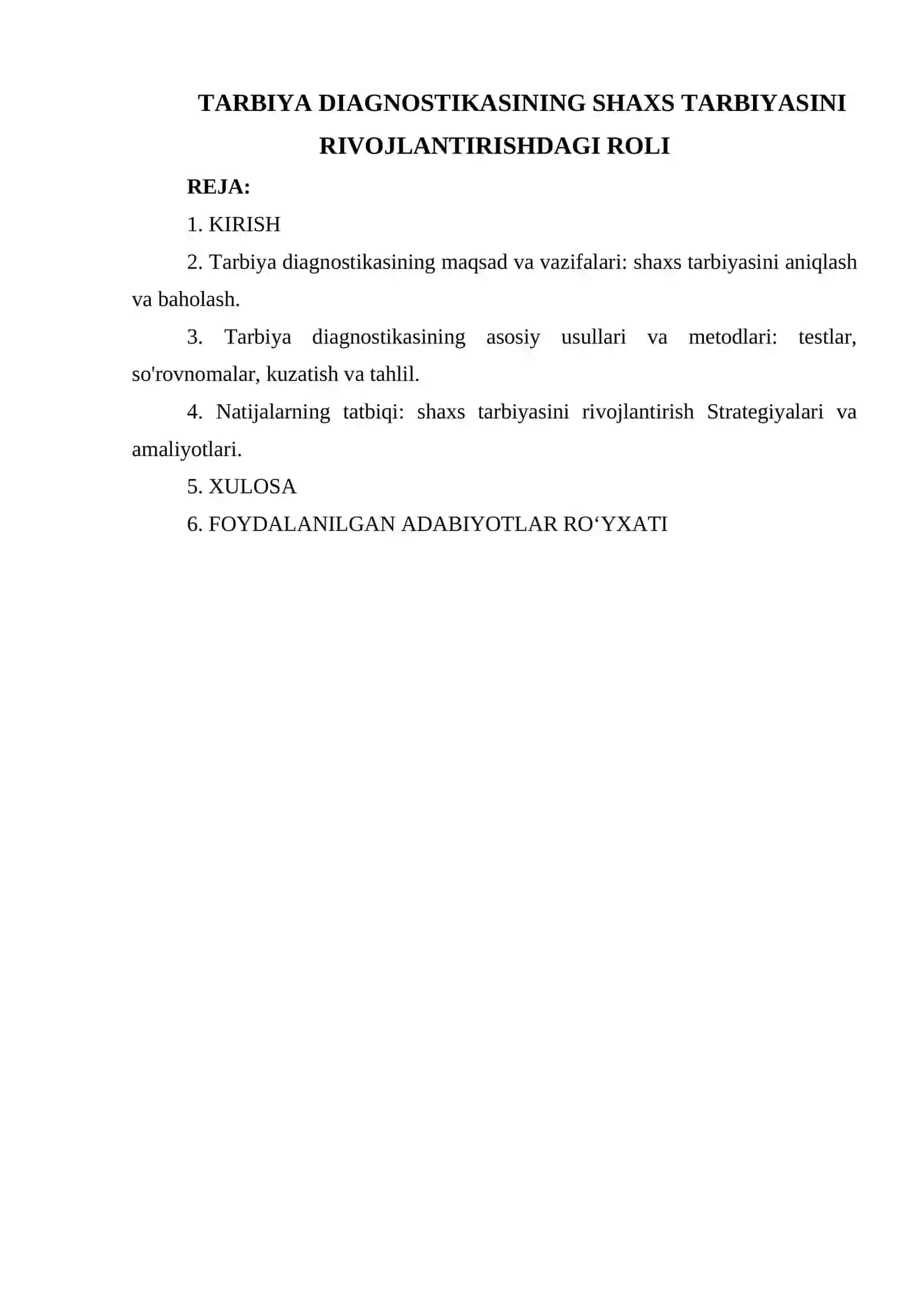 TARBIYA DIAGNOSTIKASINING SHAXS TARBIYASINI RIVOJLANTIRISHDAGI ROLI 2