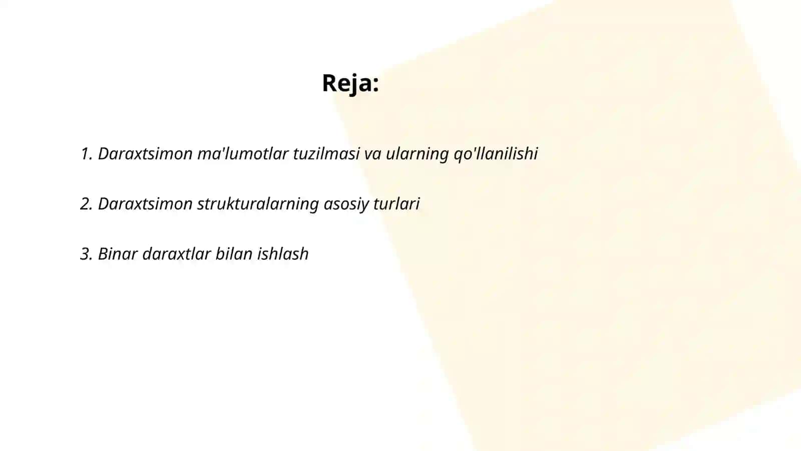 Dasturlashda ma'lumotlar tuzilmasi 2