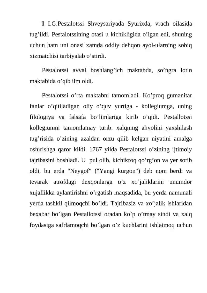 IOGANN GENRIX PESTALOTSSINING PEDAGOGIK NAZARIYASI 2