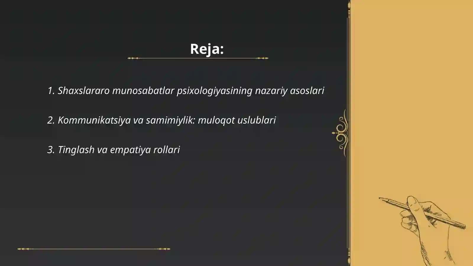 Shaxslaroro munosabatlar pisixologiyasi 2