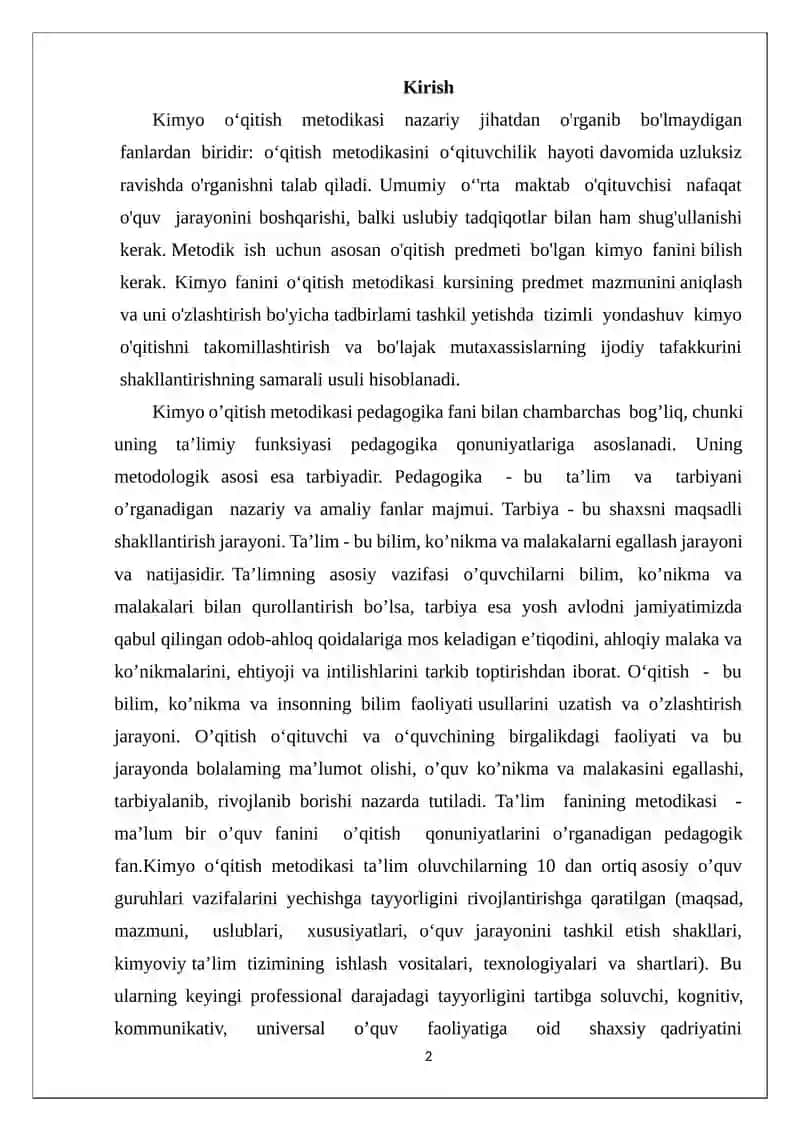 Metallarni o'qitish metodikasi 2