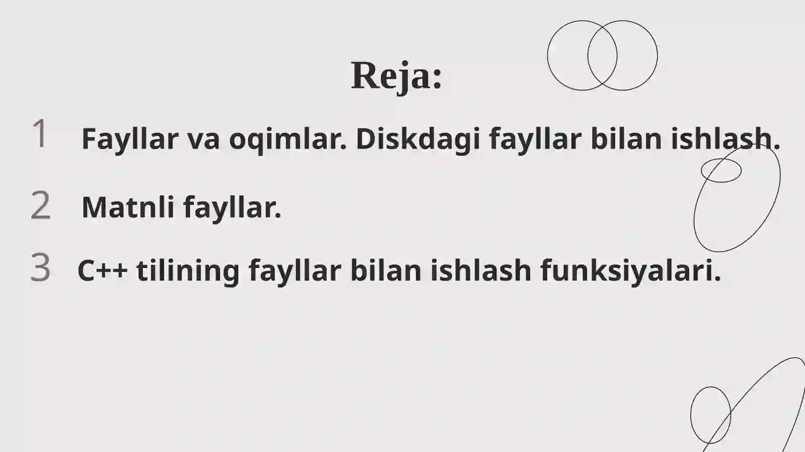 Fayllar va fayllar bilan ishlash 2