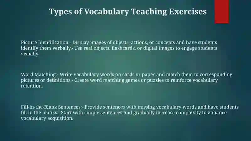 Vocabulary Teaching Exercises In Teaching English To Preschool Children 2