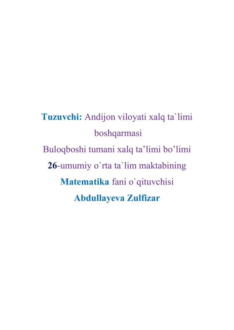 Matematik boshqotirmalar 2