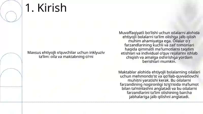 Maxsus ehtiyojli o‘quvchilar uchun inklyuziv ta’lim: oila va maktabning o‘rni 2