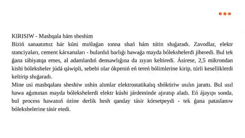 Elektrostatikalıq kúshler járdeminde shóktiriw 2