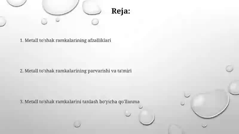 Metall to'shak ramkalarining ta'miri 2