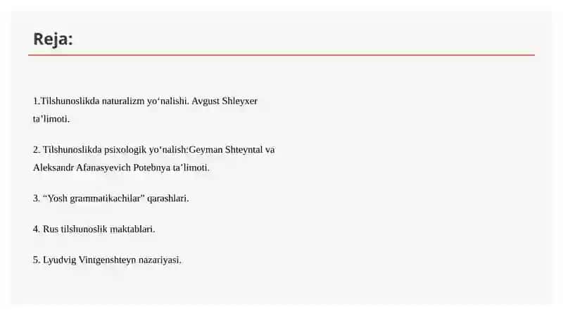 TILSHUNOSLIK TARIXIDAGI YO‘NALISHLAR VA MAKTABLAR 2