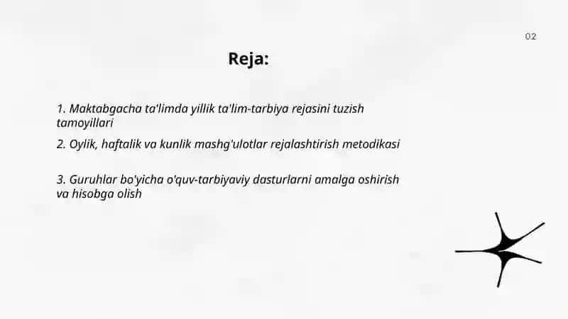 Maktabgacha ta'lim tashkilotlarida ta'lim tarbiya ishlarini rejalashtirish va hisobga olish 2