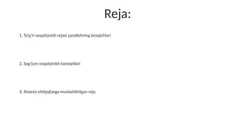 Sog'lom ovqatlanish printsiplari 2