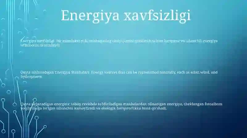 Qayta Ishlanadigan Energiya Manbalari 2