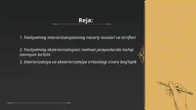 Faoliyatning interiorizatsiyasi va eksteriorizatsiyasi 2