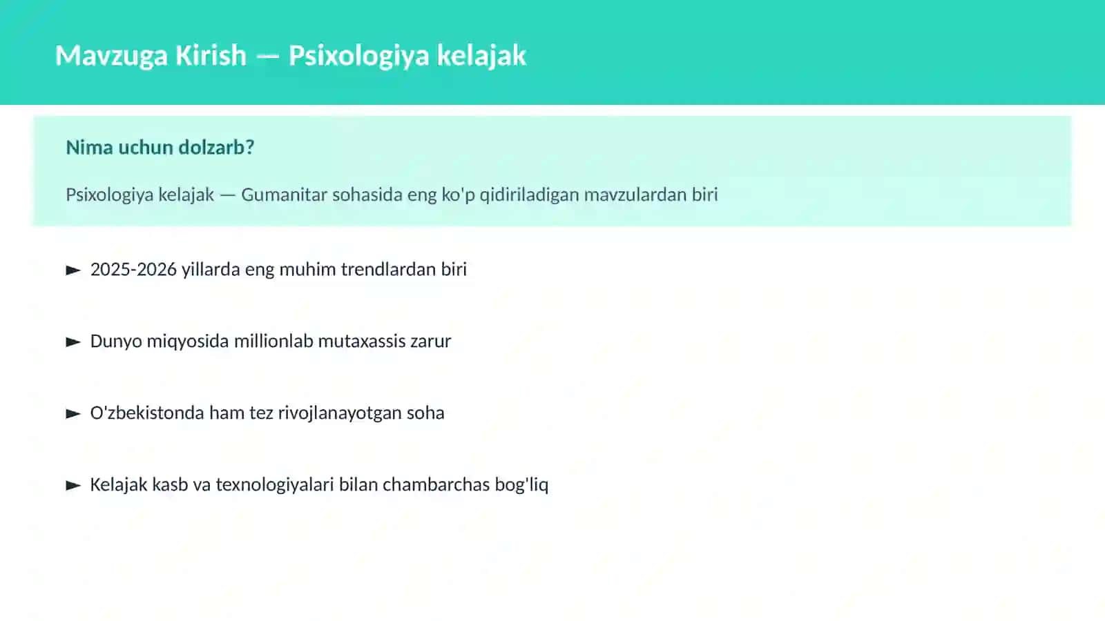 Psixologiya kelajak 2