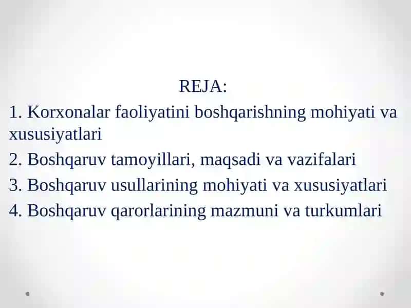 Korxonani boshqarish 2