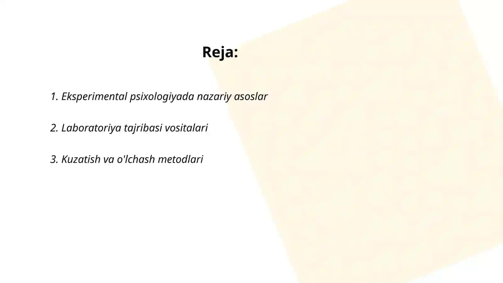 Eksperimental psixologiyada labaratoriya tajribasi va uning xususiyatlari 2