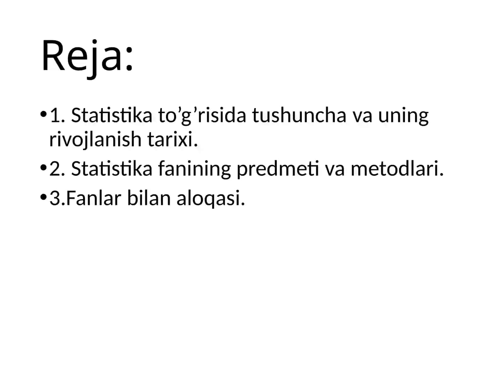 Statistika Fanining Predmeti va Metodlari 2