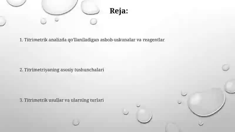 Tibbiy kimyo. Titrimetriya asoslari 2