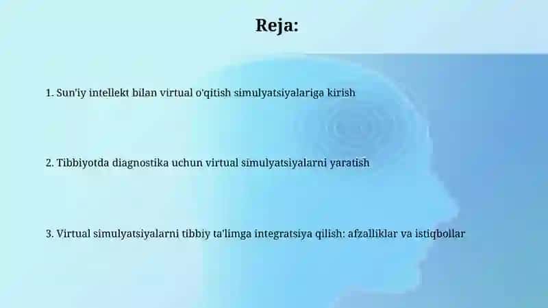 Virtual o'qitish simulyatsiyalari Tibbiyot 2