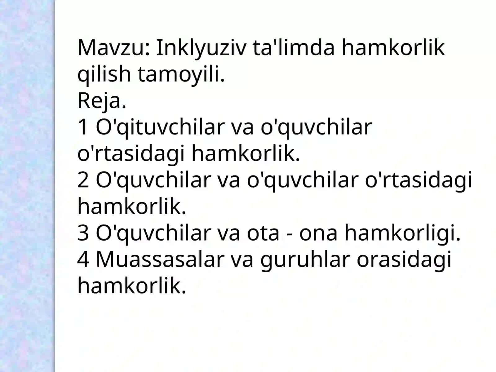 Inklyuziv ta'limda hamkorlik qilish tamoyili 2