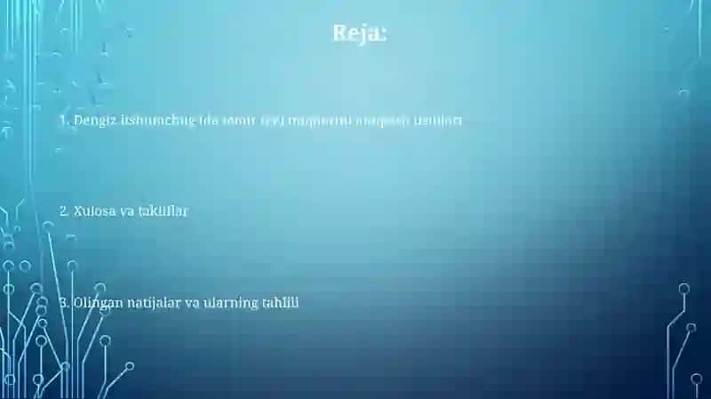 Dengiz itshumchugʻida temir (Fe) miqdorini aniqlash usullari 2