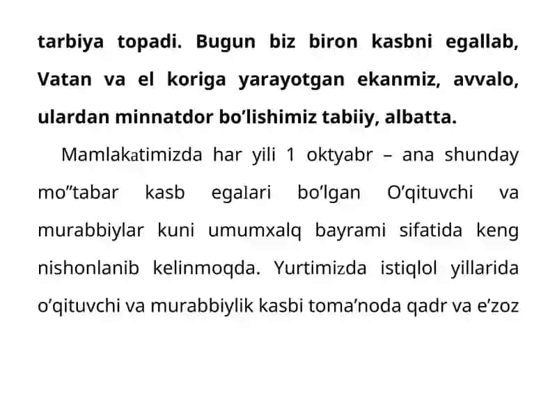 O’qituvchi va murabbiylar kuni 2
