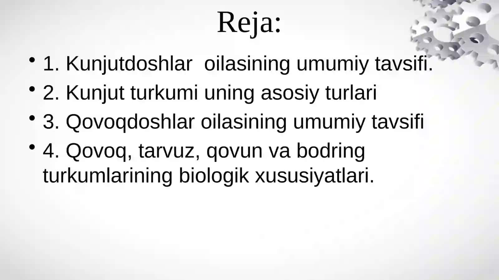 KUNJUTDOSHLAR VA QOVOQDOSHLAR OILALARI 2
