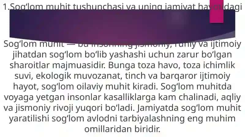 Sog’lom muhit-sog’lom avlod. Tibbiyotda al-Farg’oniy merosi 2