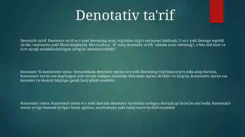 Denotativ Va Konnotativ Sema 2