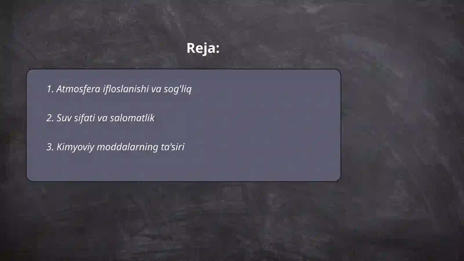 Atrof-muhit bilan oʻzaro taʼsir natijasida salomatlik 2