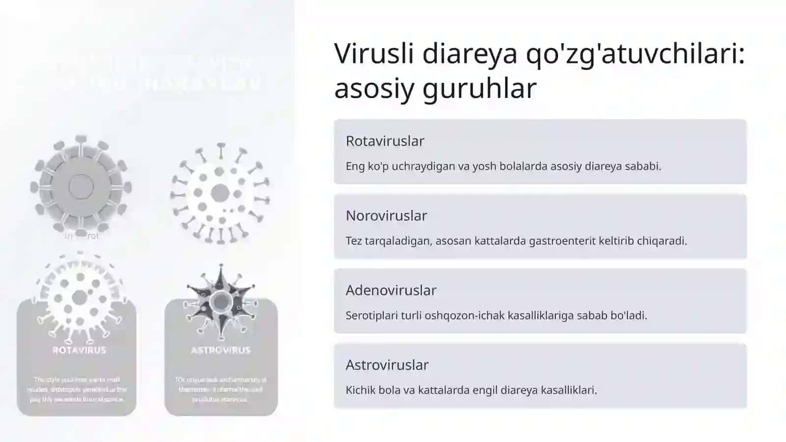 Diareyagen viruslar: Klassifikatsiya, patogenez, laboratoriya tashxisi 2