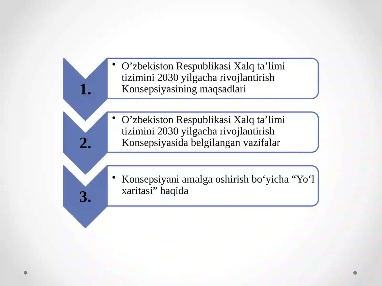 O’zbekiston Respublikasi Xalq ta’limi tizimini 2030 yilgacha rivojlantirish Konsepsiyasida belgilangan vazifalar va kutilayotgan natijalar tahlili 2