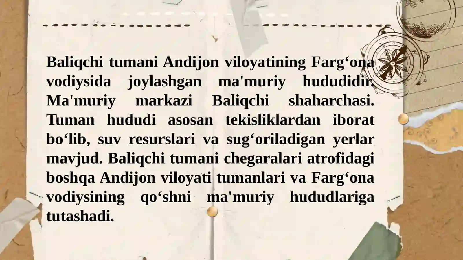 Baliqchi tumani haqida 2