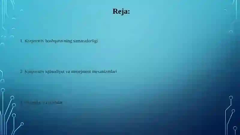 Korporativ boshqaruvning samaradorligi 2