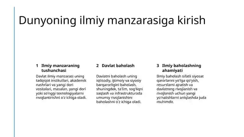 Dunyoning ilmiy manzarasi va evolutsiyasi 2