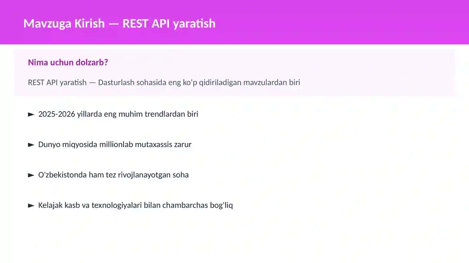 DASTURLASH | JAVASCRIPT VA WEB 2
