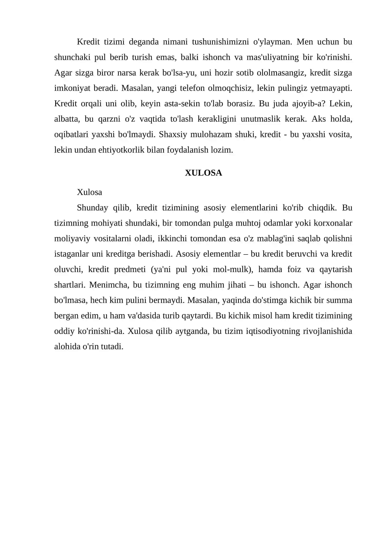 KREDIT TIZIMINING ELEMENTLARI 2